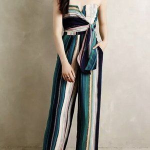 Anthropologie Elevenses Striped Jumpsuit, Size M, Multicolor